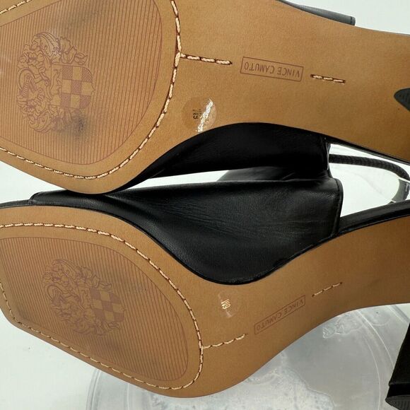 Vince Camuto Avangila Women's Open Toe Leather Heeled Sandal Black Size 6 M - Picture 9 of 15
